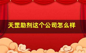 天罡助剂这个公司怎么样