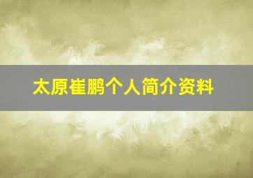 太原崔鹏个人简介资料