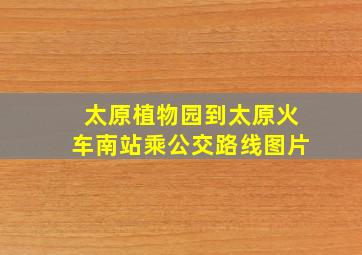 太原植物园到太原火车南站乘公交路线图片