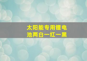 太阳能专用锂电池两白一红一黑