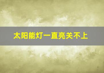 太阳能灯一直亮关不上