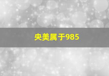 央美属于985