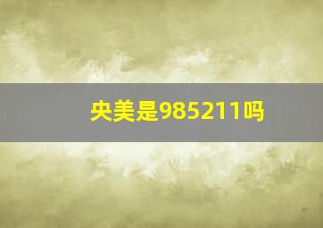 央美是985211吗