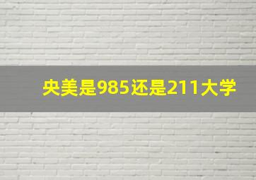 央美是985还是211大学