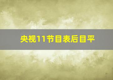 央视11节目表后目平