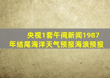 央视1套午间新闻1987年结尾海洋天气预报海浪预报