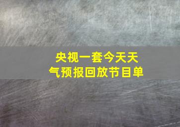 央视一套今天天气预报回放节目单