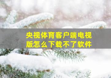 央视体育客户端电视版怎么下载不了软件