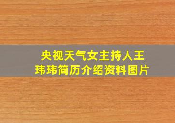 央视天气女主持人王玮玮简历介绍资料图片