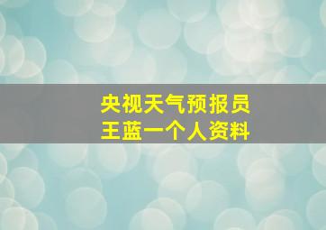 央视天气预报员王蓝一个人资料