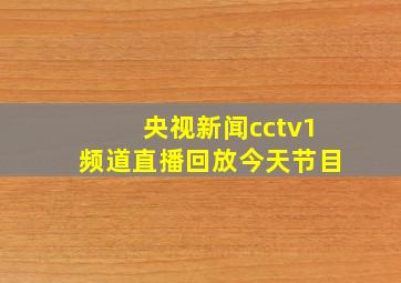 央视新闻cctv1频道直播回放今天节目