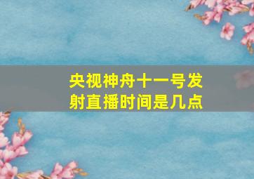 央视神舟十一号发射直播时间是几点