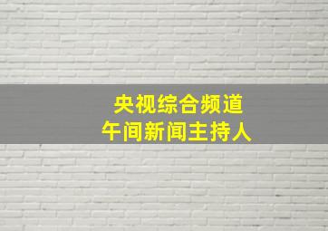 央视综合频道午间新闻主持人