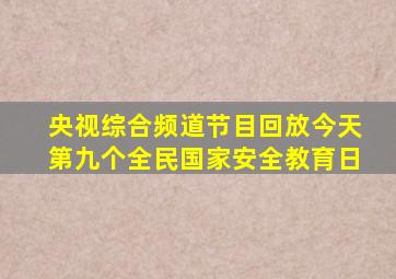 央视综合频道节目回放今天第九个全民国家安全教育日