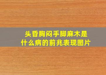 头昏胸闷手脚麻木是什么病的前兆表现图片