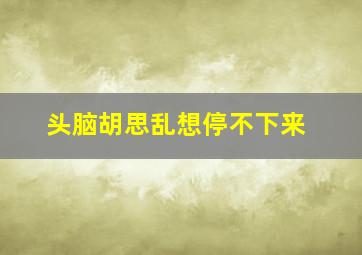 头脑胡思乱想停不下来