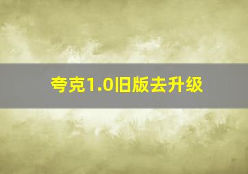 夸克1.0旧版去升级