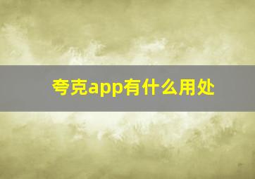 夸克app有什么用处