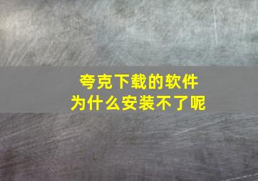 夸克下载的软件为什么安装不了呢