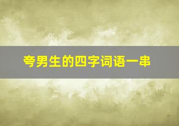 夸男生的四字词语一串