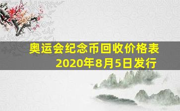 奥运会纪念币回收价格表2020年8月5日发行