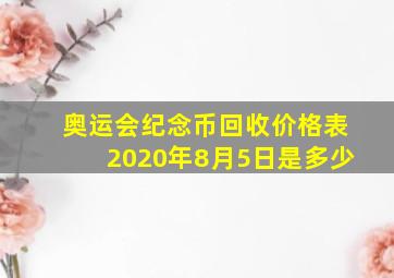 奥运会纪念币回收价格表2020年8月5日是多少