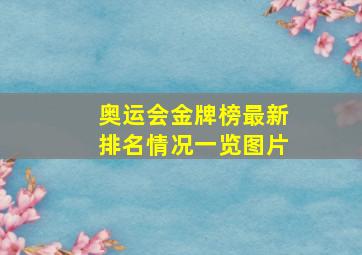 奥运会金牌榜最新排名情况一览图片