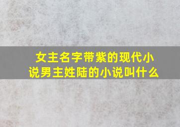 女主名字带紫的现代小说男主姓陆的小说叫什么