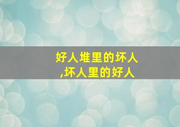 好人堆里的坏人,坏人里的好人