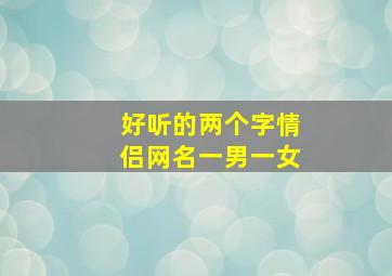 好听的两个字情侣网名一男一女