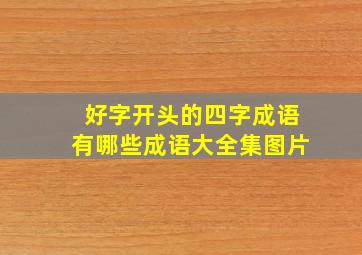 好字开头的四字成语有哪些成语大全集图片