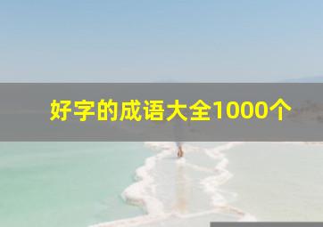 好字的成语大全1000个