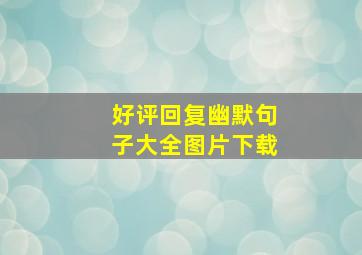 好评回复幽默句子大全图片下载