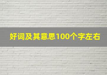 好词及其意思100个字左右