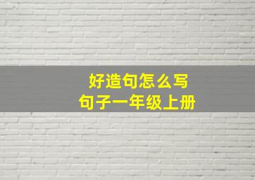 好造句怎么写句子一年级上册