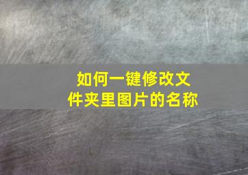 如何一键修改文件夹里图片的名称