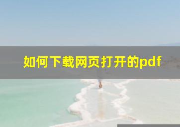 如何下载网页打开的pdf