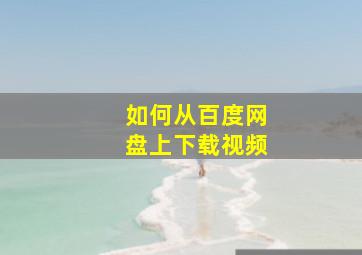 如何从百度网盘上下载视频