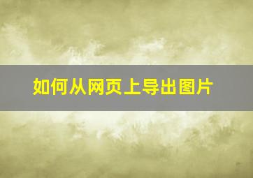 如何从网页上导出图片