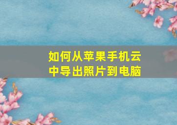 如何从苹果手机云中导出照片到电脑