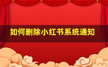 如何删除小红书系统通知