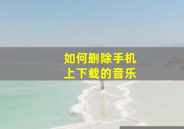 如何删除手机上下载的音乐