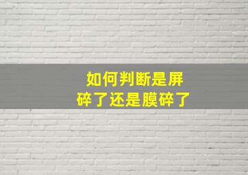 如何判断是屏碎了还是膜碎了