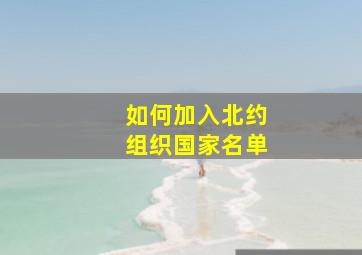 如何加入北约组织国家名单