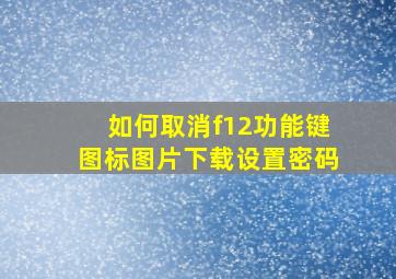 如何取消f12功能键图标图片下载设置密码