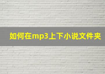 如何在mp3上下小说文件夹