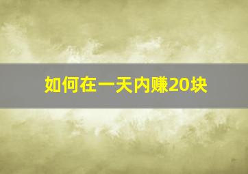 如何在一天内赚20块