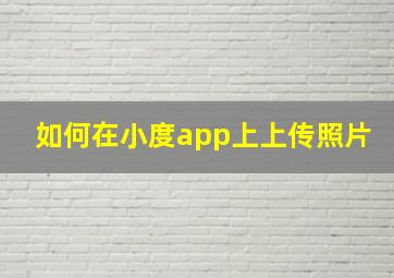 如何在小度app上上传照片