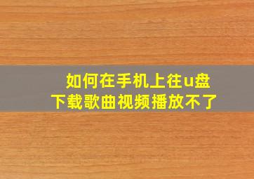 如何在手机上往u盘下载歌曲视频播放不了