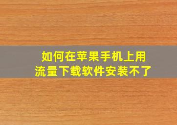 如何在苹果手机上用流量下载软件安装不了